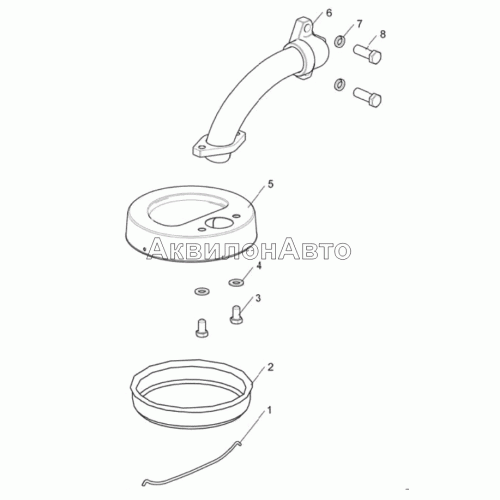 Труба всасывающая 236-1011398-Г на ЯМЗ-236М2-1,-26,-46,-49, ЯМЗ-236Г-6, ЯМЗ-236Д-4