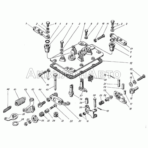 Крышка регулятора верхняя и рычаги с корректорами