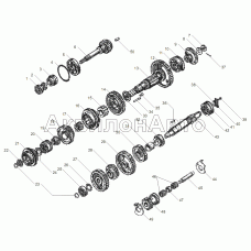 ВАЛЫ И ШЕСТЕНИ КОРОБКИ ПЕРЕДАЧ ЯМЗ-2361 для двигателя ЯМЗ-6563.10