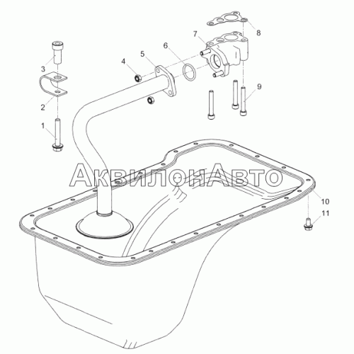 5344.1009005-10 Установка картера масляного 5344.1009005-10 Установка картера масляного