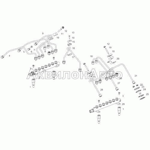 6565.1112006 Установка трубок высокого давления 6565.1112006 Установка трубок высокого давления