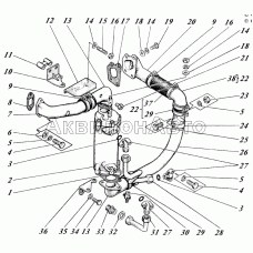Жидкостно-масляный теплообменник с трубами 442-25-11с1-13