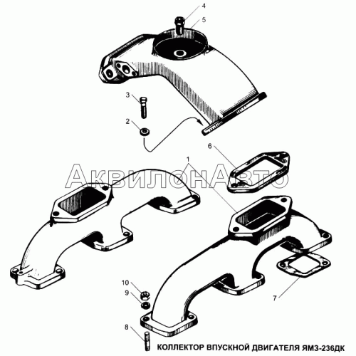Коллектор впускной двигателя ЯМЗ-236ДК Коллектор впускной двигателя ЯМЗ-236ДК