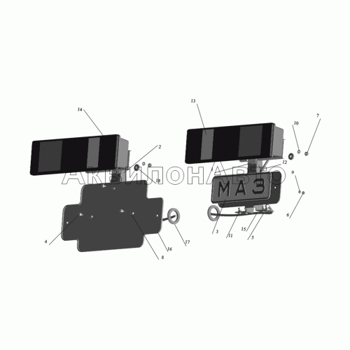 Установка задних фонарей 437040-3700009-010