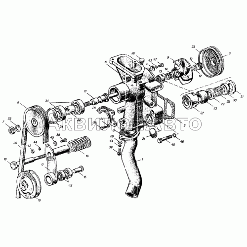 Водяной насос и натяжитель