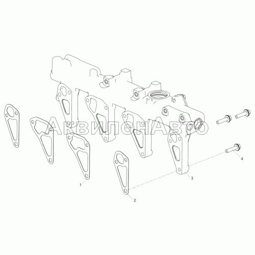 5344.1303005 Установка трубы распределительной 5344.1303005 Установка трубы распределительной