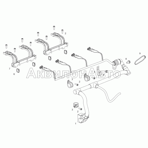 5344.3724005-01 Установка жгута форсунок (ЯМЗ-5344-10. ЯМЗ-53442)