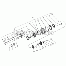 Вал и шестерни демультипликатора коробки передач