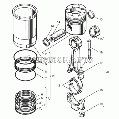 Поршень и шатун