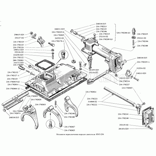 Механизм переключения передач двигателя ЯМЗ-236