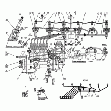 Топливные трубопроводы и установка топливной аппаратуры с топливным насосом пр-ва АО «Моторпал»