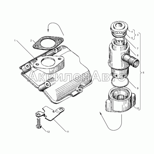 Вентиляция картера двигателя с индивидуальными головками цилиндров