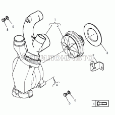 Насос  водяной  с  возможностью  подключения  охладителя  интардера