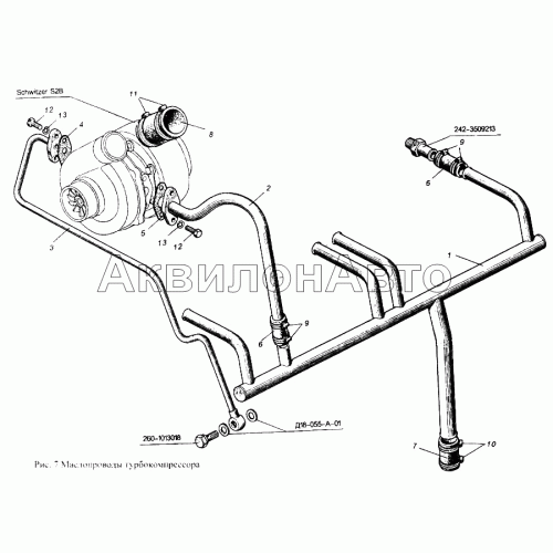 Маслопроводы турбокомпрессора Маслопроводы турбокомпрессора