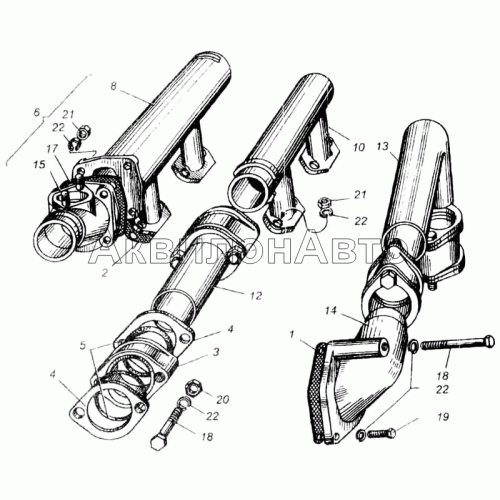 Трубы водяные двигателя ЯМЗ-240Б