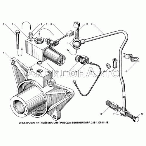 Электромагнитный клапан вентилятора 238-1308011-Б Электромагнитный клапан вентилятора 238-1308011-Б