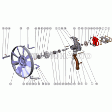 Установка насоса водяного. Установка муфты вентилятора. Установка обечайки Установка насоса водяного. Установка муфты вентилятора. Установка обечайки
