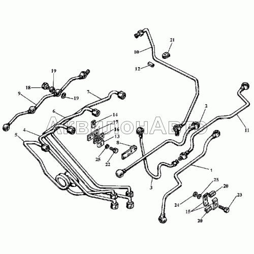 Топливопроводы (в комплектации с компрессором и без него) Топливопроводы (в комплектации с компрессором и без него)