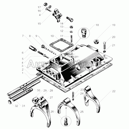 Механизм переключения коробки передач ЯМЗ-236П Механизм переключения коробки передач ЯМЗ-236П