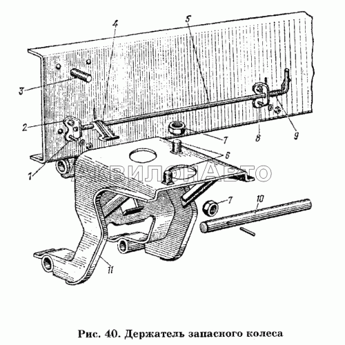 Держатель запасного колеса Держатель запасного колеса