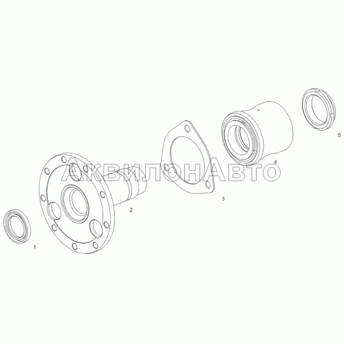 7511.1029120-10 Ось ведомой шестерни с подшипником и манжетой