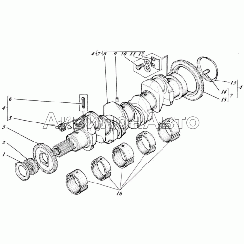 Вал коленчатый 446-04с1-50 Вал коленчатый 446-04с1-50