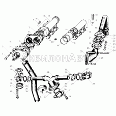 Трубопроводы систеы охлаждения ЯМЗ-240М2,ЯМЗ-240НМ2,ЯМЗ-240ПМ2,