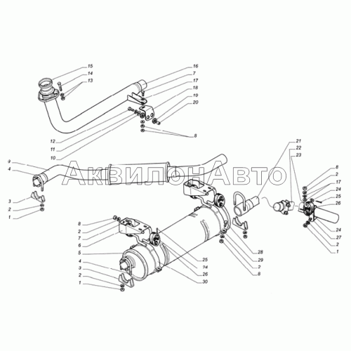 Глушитель, резонатор, труба выхлопная автомобиля Соболь с двигателем ГАЗ-5602 Глушитель, резонатор, труба выхлопная автомобиля Соболь с двигателем ГАЗ-5602