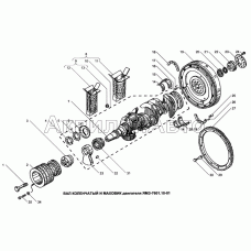 Вал коленчатый и маховик двигателя ЯМЗ-7601.01