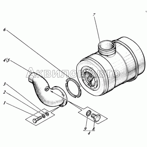 Воздухоочиститель с патрубком 442-59-12с5 Воздухоочиститель с патрубком 442-59-12с5