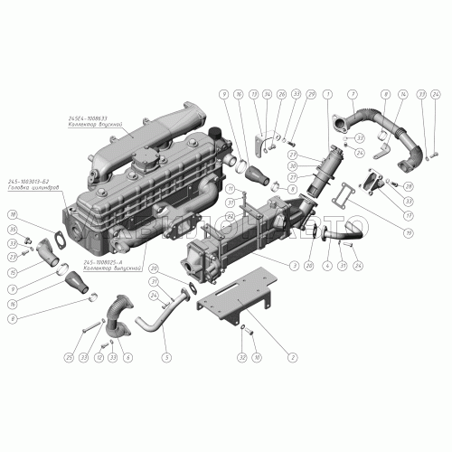 Установка системы рециркуляции отработавших газов. Установка системы рециркуляции отработавших газов.