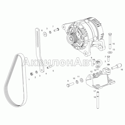236HE2-3701001-03 Установка генератора