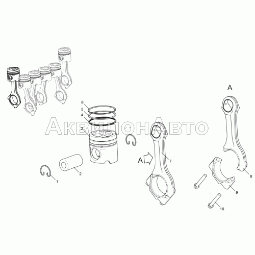 Группа шатунно-поршневая 536-30-100400-010