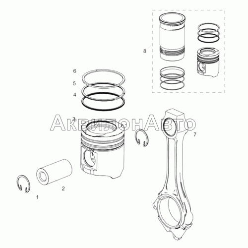 658.1004010-10 Поршень и шатун 658.1004010-10 Поршень и шатун