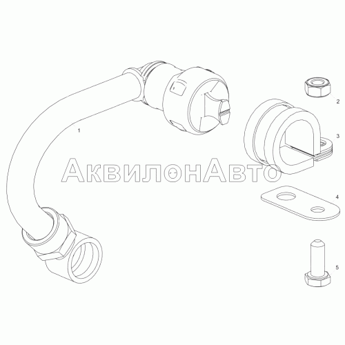 5340.1104391 Трубка слива топлива с двигателя 5340.1104391 Трубка слива топлива с двигателя