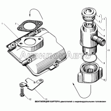 Вентиляция картера двигателей с индивидуальными головками