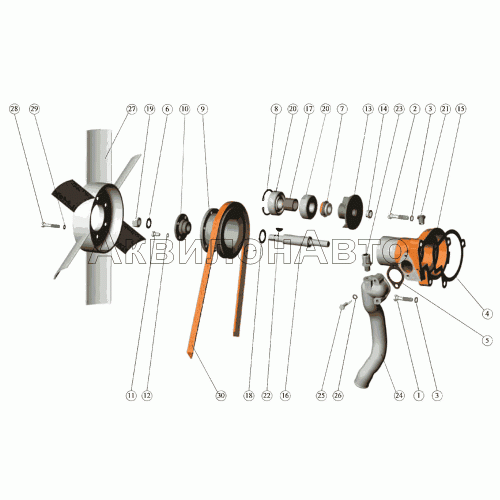 Установка водяного насоса. Установка вентилятора Установка водяного насоса. Установка вентилятора