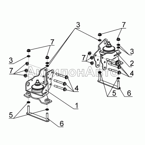 Подвеска двигателя передняя (Урал, МЗКТ, Тонар, КрАЗ)