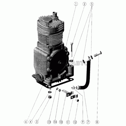 Установка пневмокомпрессора Установка пневмокомпрессора