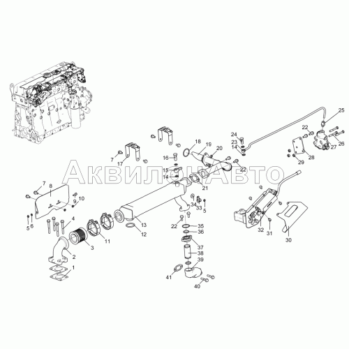 Система рециркуляции ОГ (для двигателя ЯМЗ-536-10) 536-30-121300-010 Система рециркуляции ОГ (для двигателя ЯМЗ-536-10) 536-30-121300-010