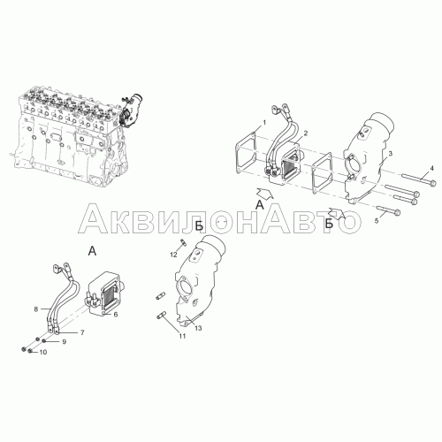 Тракт впускной (для двигателей ЯМЗ-536, ЯМЗ-5361, ЯМЗ-5363) 5340-30-111500-010