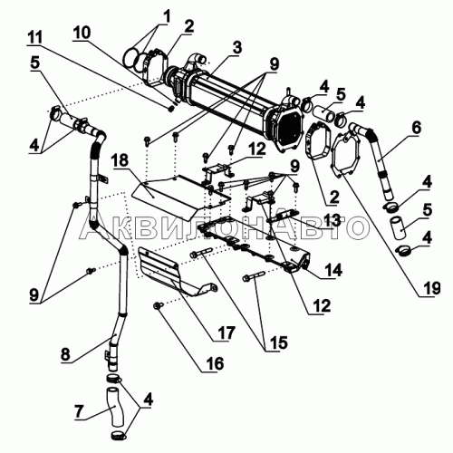 Система охлаждения отработавших газов (Евро-4) Система охлаждения отработавших газов (Евро-4)