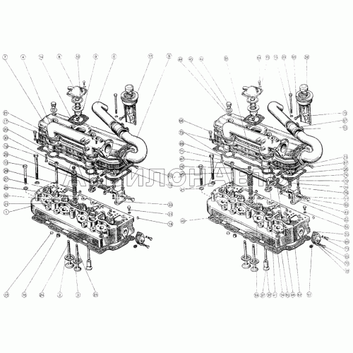 Головка цилиндров. Клапаны и толкатели клапанов