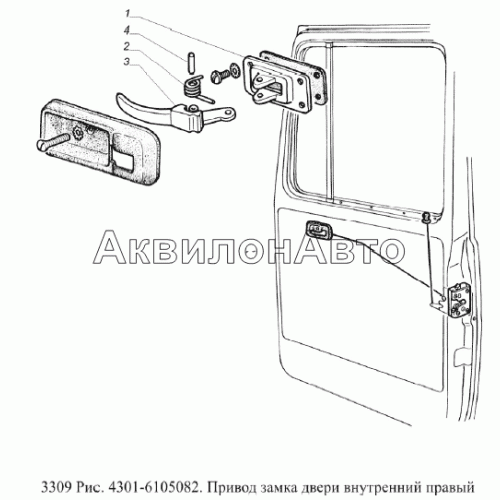 Привод замка двери внутренний правый Привод замка двери внутренний правый
