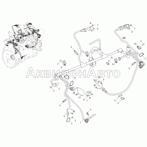 Жгут датчиков (для двигателя ЯМЗ-53472-10)