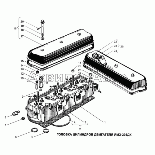 Головка цилиндров двигателя ЯМЗ-236ДК