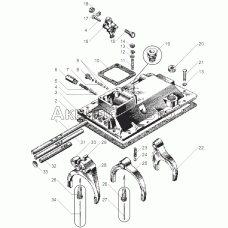МЕХАНИЗМ ПЕРЕКЛЮЧЕНИЯ КОРОБКИ ПЕРЕДАЧ ЯМЗ-2361 для двигателя ЯМЗ-6563.10