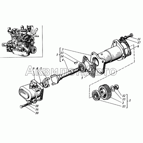 Установка гидронасоса Установка гидронасоса