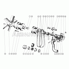 Установка водяного насоса, установка вентилятора