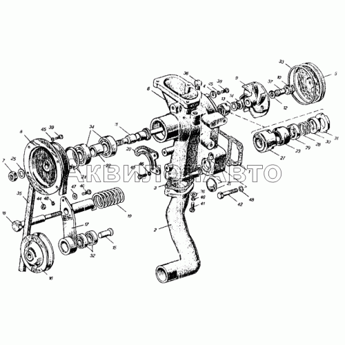Водяной насос и натяжитель Водяной насос и натяжитель